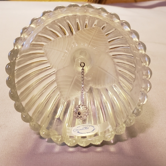 Vtg 70s Goebel Crystal Frosted Rose Birthday Bell - Picture 4 of 10
